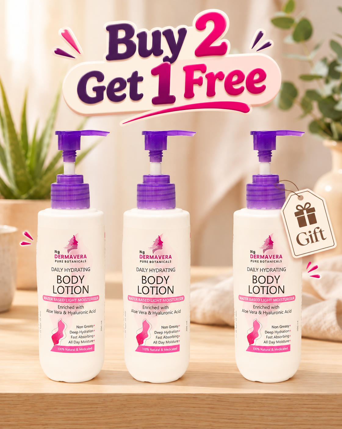 Buy 2 Get 1 Free Body Lotion